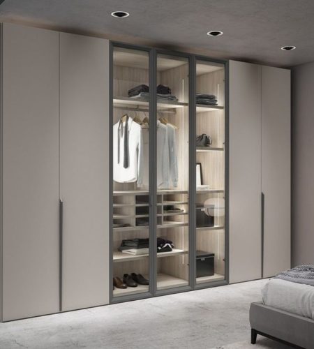 Glass Hinged Door Wardrobe