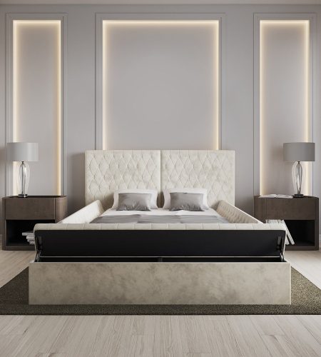 Bedroom Bed Back Wall POP Design