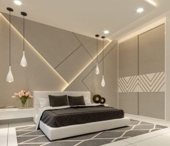 Bedroom Bed Back Wall POP Design