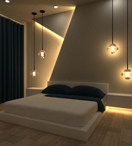 Bedroom Bed Back Wall POP Design